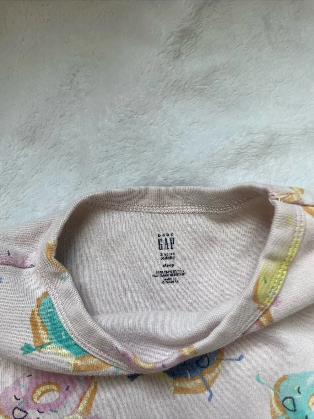 GAP Pink Watermelon & Cream Donut Kids Pajama Set Pair Size 3T